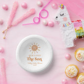 Here Comes The Son Boho Bohemian Retro Baby Shower Pappteller (Party)