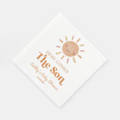 Here Comes The Son Boho Bohemian Retro Baby Shower Serviette (Ecke)