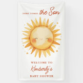 Here Comes The Son Boho Cute Baby Shower Welcome Banner (Vertikal)