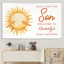 Here Comes The Son Boho Cute Welcome Baby Shower