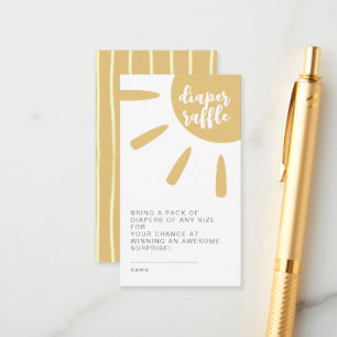 Here Comes The Son Boho Minimal Windel-Raffel Begleitkarte