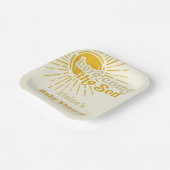 Here comes the son boho retro baby shower pappteller (Gewinkelt)