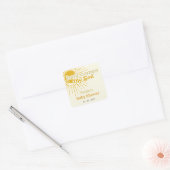 Here comes the son boho retro baby shower  quadratischer aufkleber (Umschlag)
