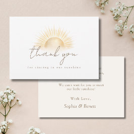 Here Comes The Son Boho Sun Boy Baby Shower  Dankeskarte