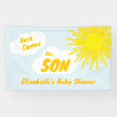 Here Comes The Son Boy Baby Shower Banner (Horizontal)