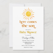 Here Comes the Son Boy Baby Shower Invitation Einladung (Vorderseite)