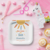 Here Comes The Son Boy Baby Shower Pappteller (Party)