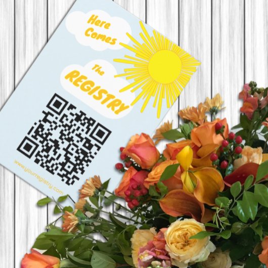 Here Comes The Son Boy Baby Shower Registry Begleitkarte