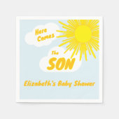 Here Comes The Son Boy Baby Shower Serviette (Vorderseite)