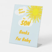Here Comes The Son Boy Baby Shower Sockelschild (Vorderseite)