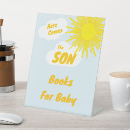 Here Comes The Son Boy Baby Shower Sockelschild