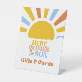 Here Comes The Son Boy Baby Shower Sockelschild