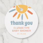 Here Comes The Son Boy Baby Shower Thankyou Geschenkanhänger (Rückseite)