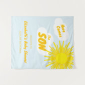 Here Comes The Son Boy Baby Shower Wandteppich (Vorderseite (Horizontal))
