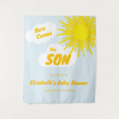Here Comes The Son Boy Baby Shower Wandteppich (Vorderseite)
