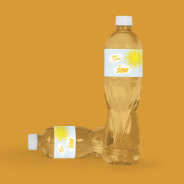 Here Comes The Son Boy Baby Shower Wasserflaschenetikett