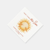 Here Comes The Son Cute Sunshine Boho Baby Shower Serviette (Ecke)