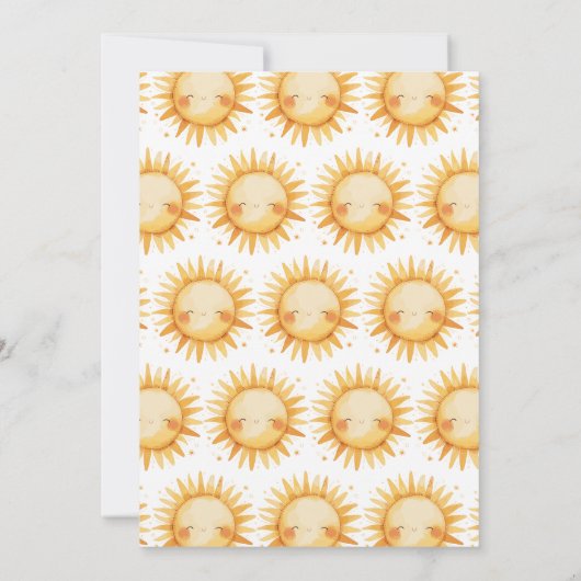 Here Comes The Son Cute Sunshine Boy Baby Shower Einladung (Rückseite)