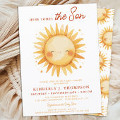 Here Comes The Son Cute Sunshine Boy Baby Shower Einladung