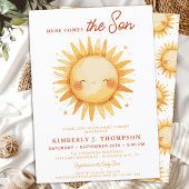 Here Comes The Son Cute Sunshine Boy Baby Shower Einladung