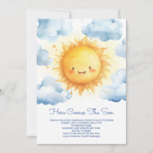 Here Comes The Son Editable Baby Boy Shower Einladung (Vorderseite)
