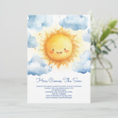 Here Comes The Son Editable Baby Boy Shower Einladung (Stehend Vorderseite)
