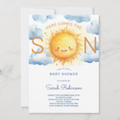 Here Comes the Son Elegant Baby Shower Einladung (Vorderseite)