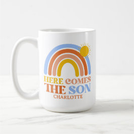 Here Comes The Son Rainbow Boy Baby Shower Kaffeetasse
