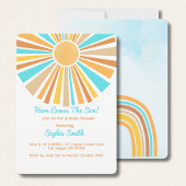 Here Comes The Son, Retro Boho Rainbow Einladung