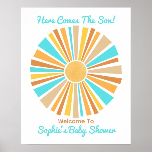 Here Comes The Son, Retro Boho Sunshine Welcome Poster (Vorne)