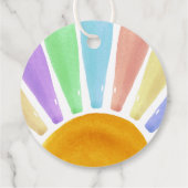 Here Comes The Son Retro Boys Baby Shower Geschenkanhänger (Rückseite)