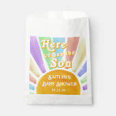 Here Comes The Son Retro Boys Baby Shower Geschenktütchen (Vorderseite)
