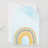 Here Comes The Son, Retro Sunshine Orange Blue  Einladung (Rückseite)