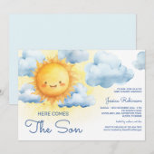Here Comes The Son Summer Baby Shower Einladung (Vorne/Hinten)