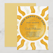 Here Comes The Son Sunshine Baby Shower Einladung (Vorne/Hinten)