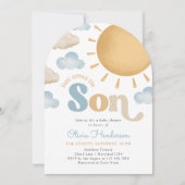 Here Comes the Son Sunshine Baby Shower Invitation Einladung (Vorderseite)