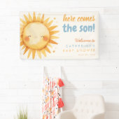 Here Comes the SON Sunshine Boho Boy Baby Shower Banner (Insitu)