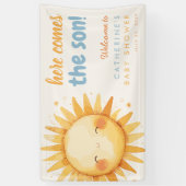 Here Comes the SON Sunshine Boho Boy Baby Shower Banner (Vertikal)