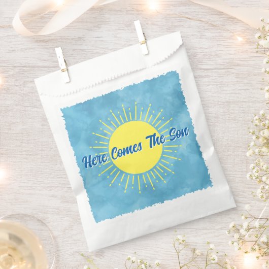 Here Comes The Son Watercolor Baby Shower Custom Geschenktütchen (Ausgeschnitten)