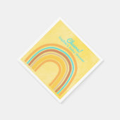 Here Comes The Son, Yellow Retro Rainbow Serviette (Ecke)