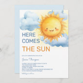 Here comes the Sun Baby Boy Shower Einladung (Vorne/Hinten)