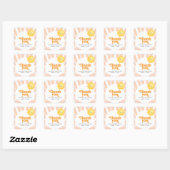 Here Comes the Sun Baby Shower Square Sticker (Blatt)