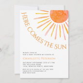 Here Comes The Sun Boho Baby Shower Einladung (Vorderseite)