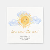 Here Comes The Sun Boho Baby Shower  Serviette (Vorderseite)