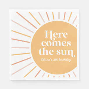 Here Comes the Sun Boho Sonnenschein Geburtstag Serviette