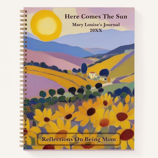 Here Comes the Sun Custom Spiral Notebook Notizblock (Vorderseite)