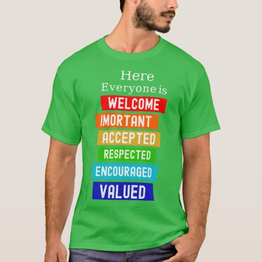 Here Everyone Is Welcome Important Idaho Teacher F T-Shirt (Vorderseite)