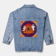 "Here for Candy" Halloween Denim Jacket