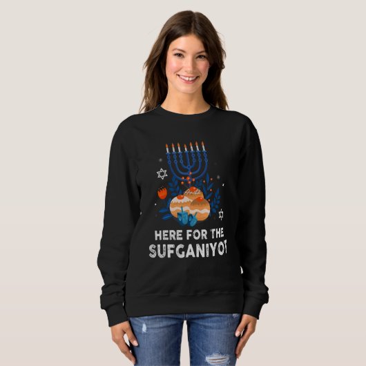 Here For Sufganiyot  Hanukkah Chanukah Pajama PJs Sweatshirt (Vorne ganz)