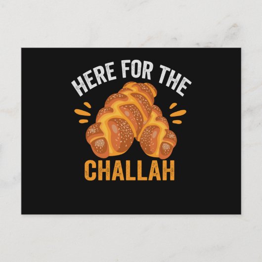 Here For the Challah Funny Jewish Hanukkah Bread Postkarte (Vorderseite)